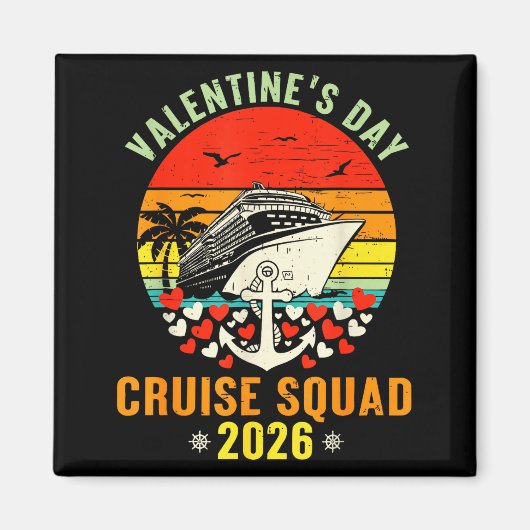 Cute Valentines Day Cruise 2026 Matching Cruise Fo Magneet (Voorkant)