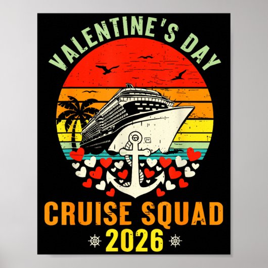 Cute Valentines Day Cruise 2026 Matching Cruise Fo Poster (Voorkant)
