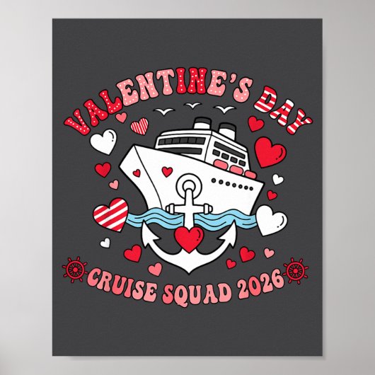 Cute Valentines Day Cruise 2026 Matching Cruise Fo Poster (Voorkant)