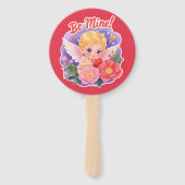 Cute Valentine's Day Cupid with "Be Mine" Handwaaier (Voorkant)