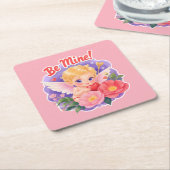 Cute Valentine's Day Cupid with "Be Mine" Kartonnen Onderzetters (Schuin)