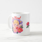 Cute Valentine's Day Cupid with "Be Mine" Koffiemok (Voorkant links)