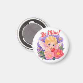 Cute Valentine's Day Cupid with "Be Mine" Magneet