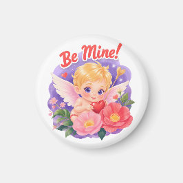 Cute Valentine's Day Cupid with "Be Mine" Magneet