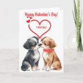 cute Valentine's Day dogs Folded Greeting Card Kaart (Voorkant)