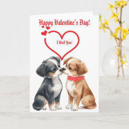 cute Valentine's Day dogs Folded Greeting Card Kaart