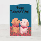 cute Valentine's Day dogs Folded Greeting Card Kaart (Voorkant)
