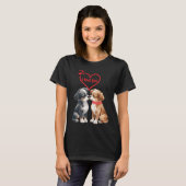 cute Valentine's Day dogs Folded Greeting Card T-shirt (Voorkant volledig)