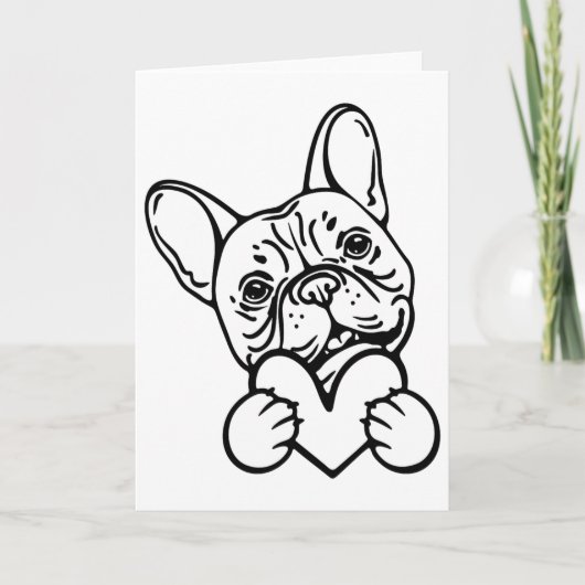 Cute Valentine's Day Frenchie French Bulldog Lover Kaart (Voorkant)