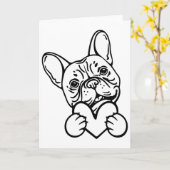 Cute Valentine's Day Frenchie French Bulldog Lover Kaart (Gele Bloem)