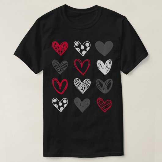 Cute Valentines Day Hearts  T-shirt (Design voorkant)