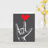 Cute Valentines Day I Love You Hand Sign Language  Kaart (Gele Bloem)