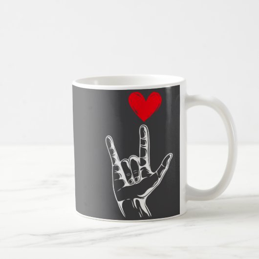 Cute Valentines Day I Love You Hand Sign Language  Koffiemok (Rechts)