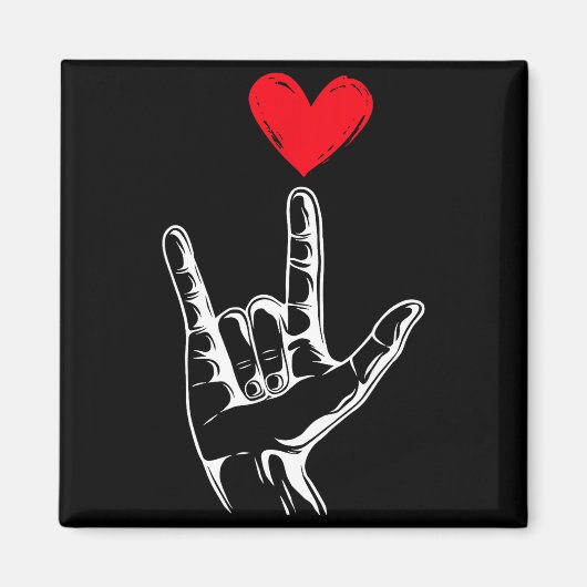 Cute Valentines Day I Love You Hand Sign Language  Magneet (Voorkant)