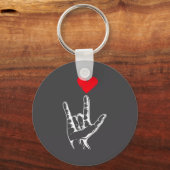 Cute Valentines Day I Love You Hand Sign Language  Sleutelhanger (Voorkant)