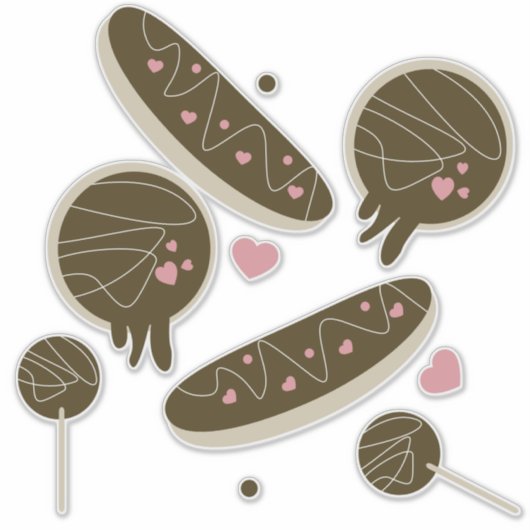 Cute Valentines Day Sweets Donut Bakery Sticker (Voorkant)