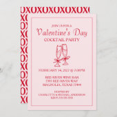 Cute Valentine's Day XOXO Pink Red  Feestdagenkaart (Voorkant / Achterkant)