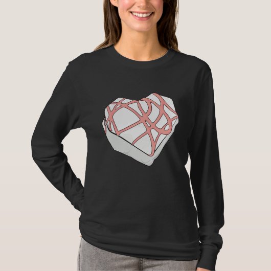 Cute Valentines  Funny Valentine Heart Snack Cake T-shirt (Voorkant)