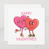 Cute Valentine's Hearts Couple Flat Card (Voorkant / Achterkant)