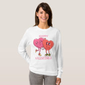 Cute Valentine's Hearts Couple Women's T-Shirt (Voorkant volledig)