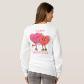 Cute Valentine's Hearts Couple Women's T-Shirt (Achterkant volledig)