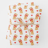 Cute Valentine's Wrapping Paper | Teddy Bear  (In situ)