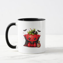 Cute Vampier Aardbei Halloween Mok