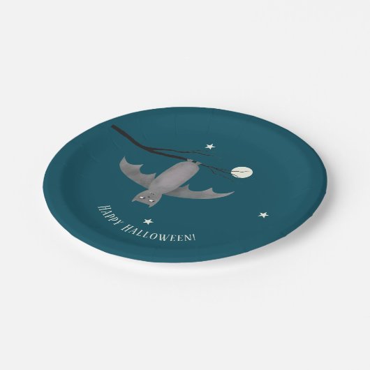 Cute Vampire Bat Halloween Papieren Bordje (Gekanteld)