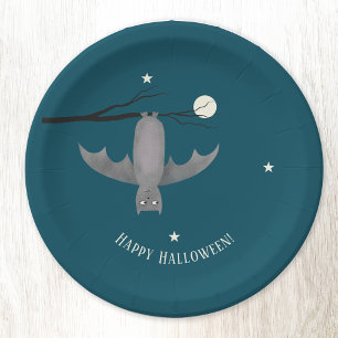 Cute Vampire Bat Halloween Papieren Bordje