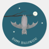 Cute Vampire Bat Halloween Ronde Sticker (Voorkant)