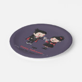Cute Vampire Boy and Girl Halloween Party Borden Papieren Bordje (Gekanteld)