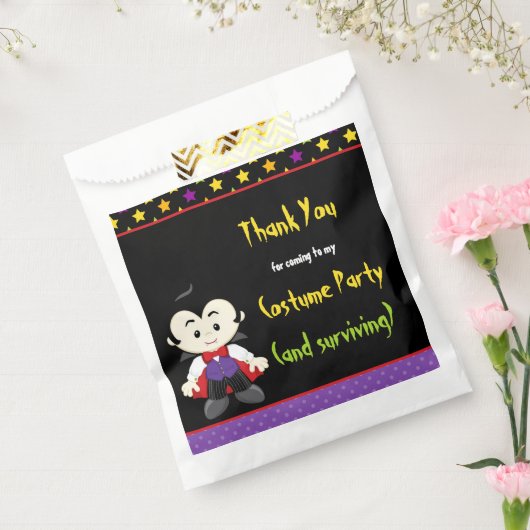 Cute Vampire Boy Halloween Costume Party Bedankzakje (Gezegeld)