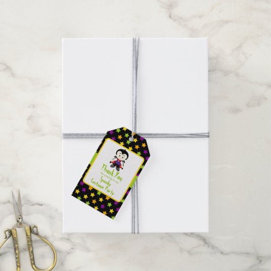 Cute Vampire Boy Halloween Costume Party Cadeaulabel (Met Touw)