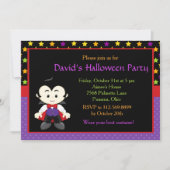 Cute Vampire Boy Halloween Costume Party Kaart (Voorkant)