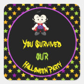 Cute Vampire Boy Halloween Costume Party Vierkante Sticker (Voorkant)