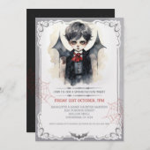Cute Vampire Boy Halloween Kinder Spooky Kaart (Voorkant / Achterkant)
