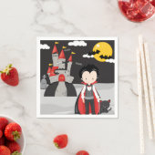 Cute Vampire Boy Halloween Kinder Spooky Paper Bor Servet (Insitu)