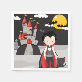Cute Vampire Boy Halloween Kinder Spooky Paper Bor Servet (Voorkant)