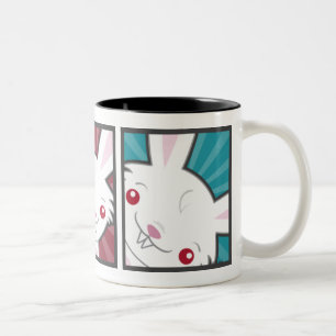 Cute Vampire Bunny Rabbit (White) Kawaii Tweekleurige Koffiemok