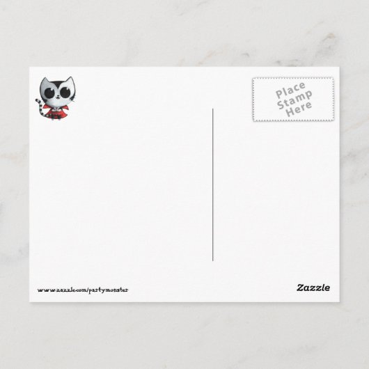 Cute Vampire Cat Briefkaart (Achterkant)