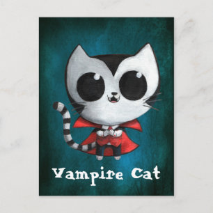 Cute Vampire Cat Briefkaart