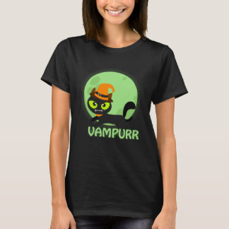 Cute Vampire Cat Halloween Vampurr T-shirt