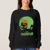 Cute Vampire Cat Halloween Vampurr Trui (Voorkant)
