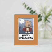 Cute Vampire Dog voor Halloween: Count Barkula Briefkaart (Staand voorkant)