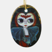 Cute Vampire Doll met Bat Ornament (Achterkant)