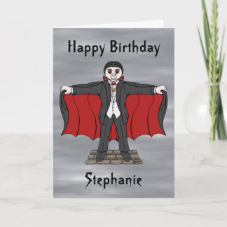 Cute Vampire/Dracula Birthday Card Kaart
