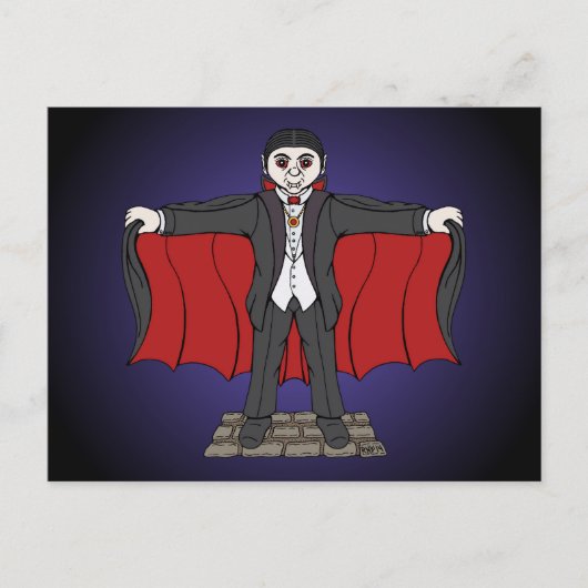 Cute Vampire/Dracula Briefkaart (Voorkant)