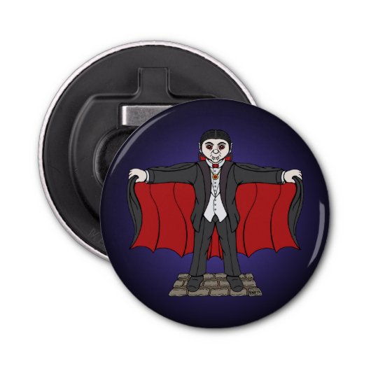 Cute Vampire/Dracula Button Flesopener (Voorkant)
