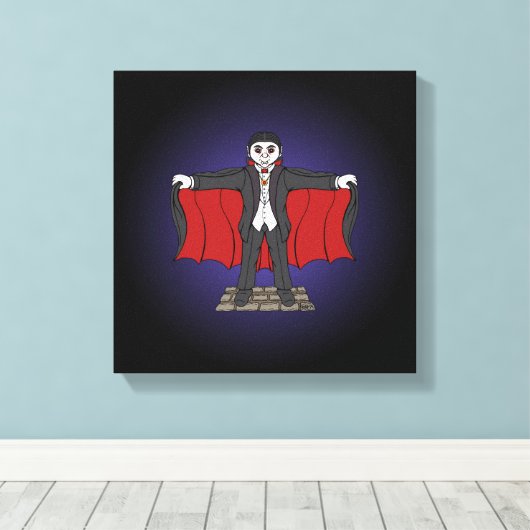 Cute Vampire/Dracula Canvas Afdruk (Insitu (Houten vloer))
