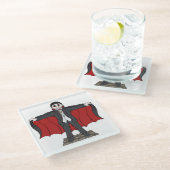 Cute Vampire/Dracula Glazen Onderzetter (Schuin)
